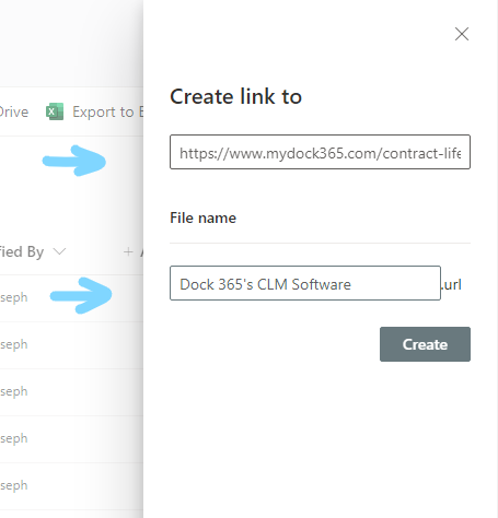 link and file name