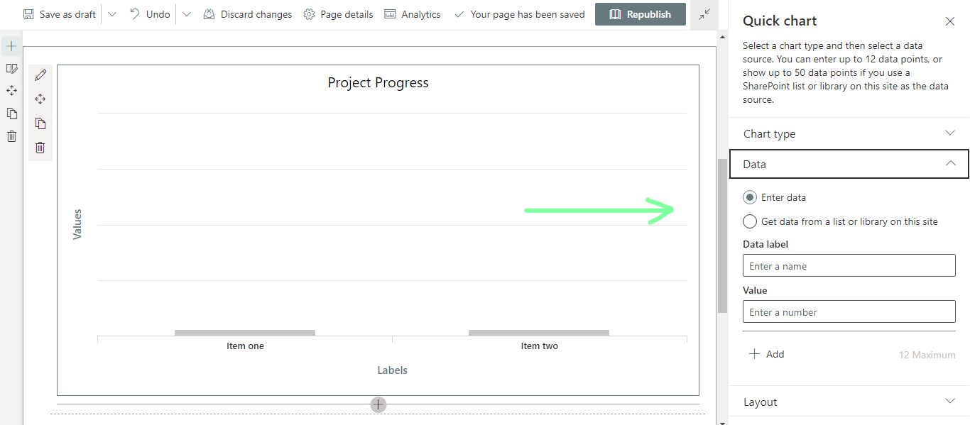 Configure data next