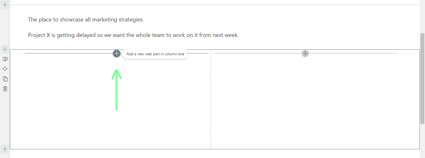 add new web part button