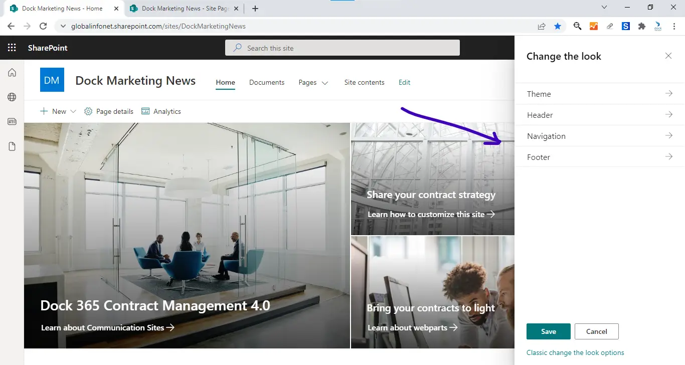 Click on navigation.