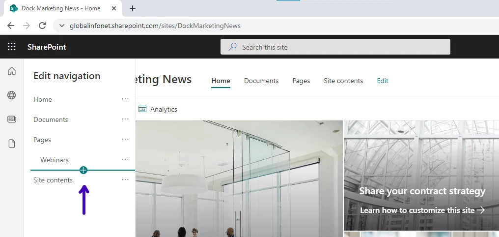 Add links under webinars.
