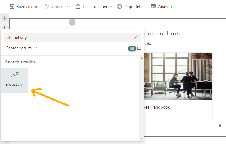 site activity web part