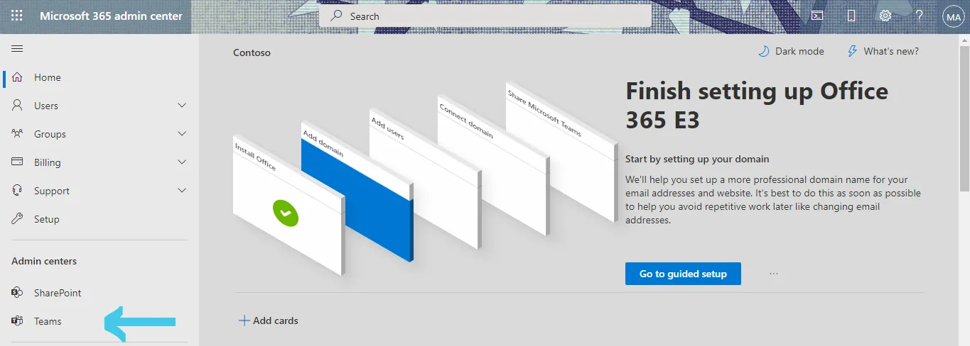 Microsoft 365 Admin Center- Teams