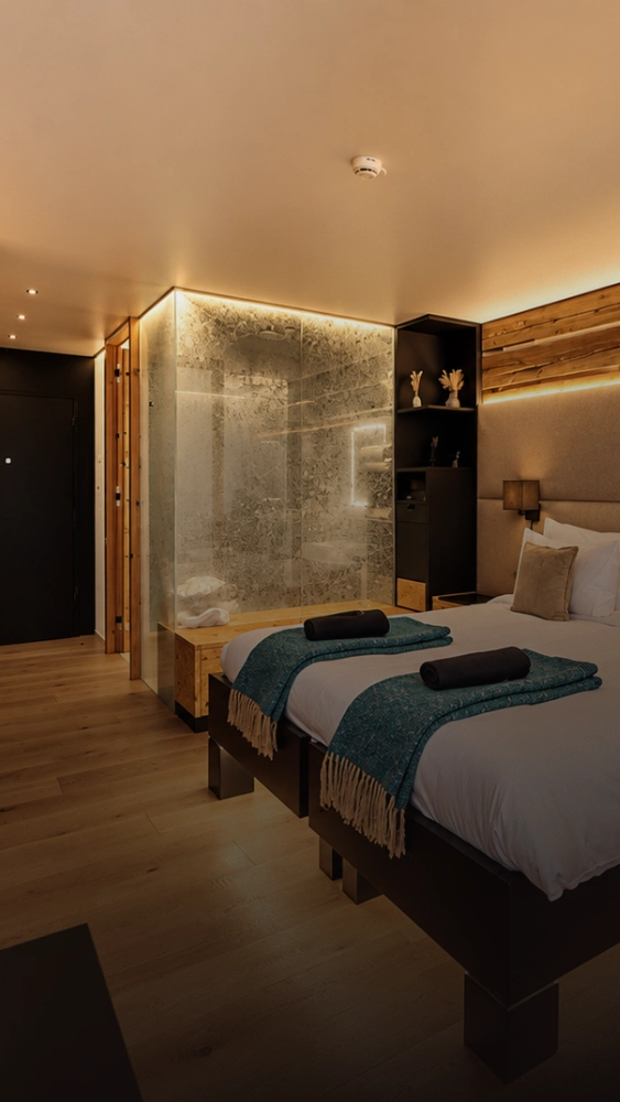 Plafond climatisant intégré dans une chambre