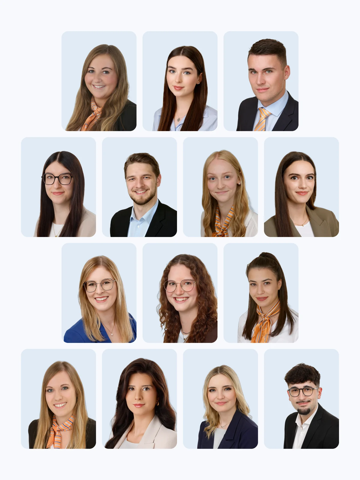 Mentorinnen und Mentoren der VR-Bank Rottal-Inn – 14 Porträts im Raster