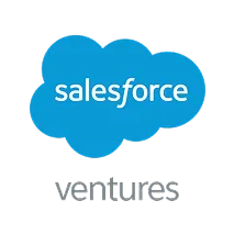 Salesforce Ventures logo with the word 'salesforce' inside a blue cloud shape and 'ventures' written below in gray.
