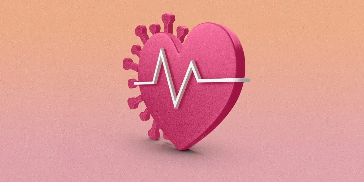 Illustration of a heart with a heartbeat line
