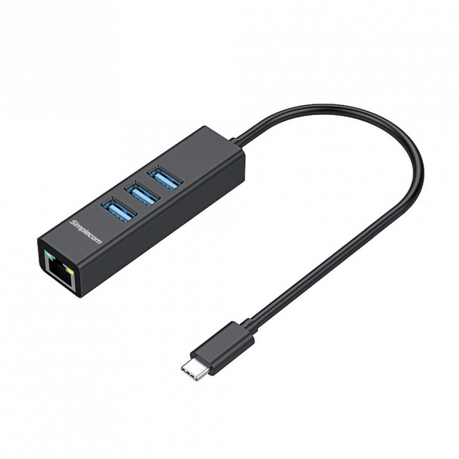 Simplecom CHN421 Black Aluminium USB-C to 3 Port