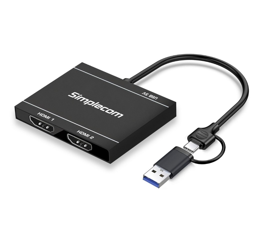 Simplecom DA327 USB 3.0 or USB-C to Dual HDMI