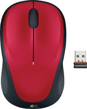 Logitech M235 Wireless Mouse Red Contoured