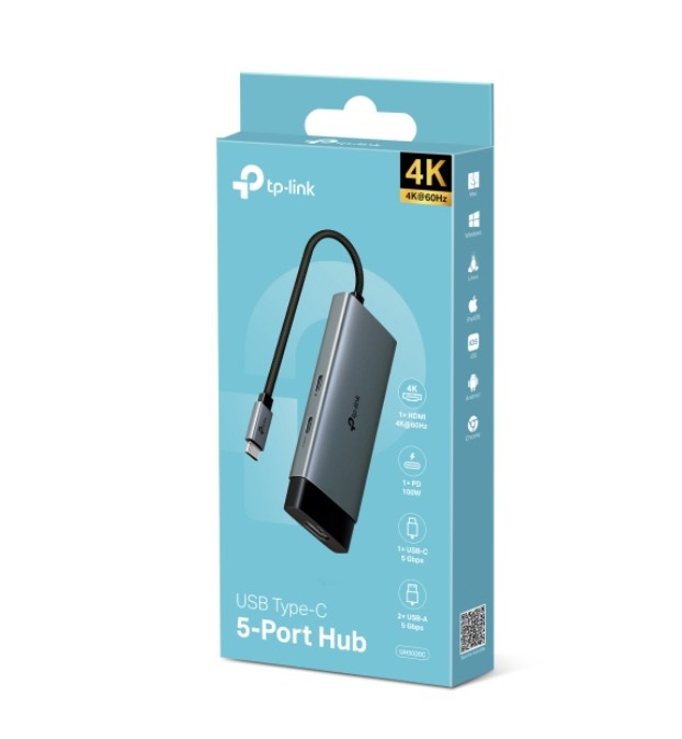 TP-LINK UH5020C USB Type-C 5 in 1 Hub, 4K@60Hz