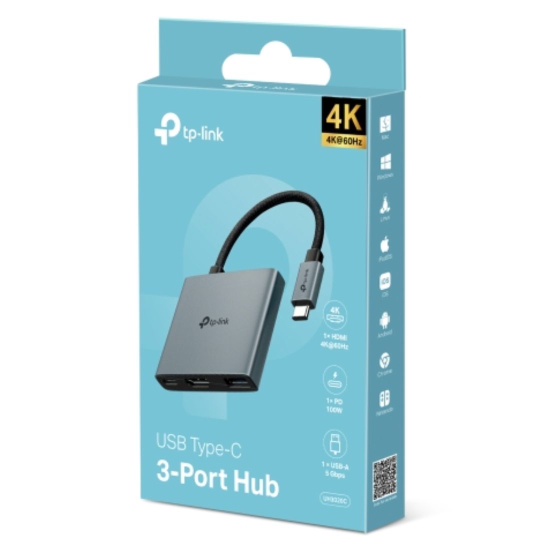 TP-LINK UH3020C USB Type-C 3 in 1 Hub, 4K@60Hz