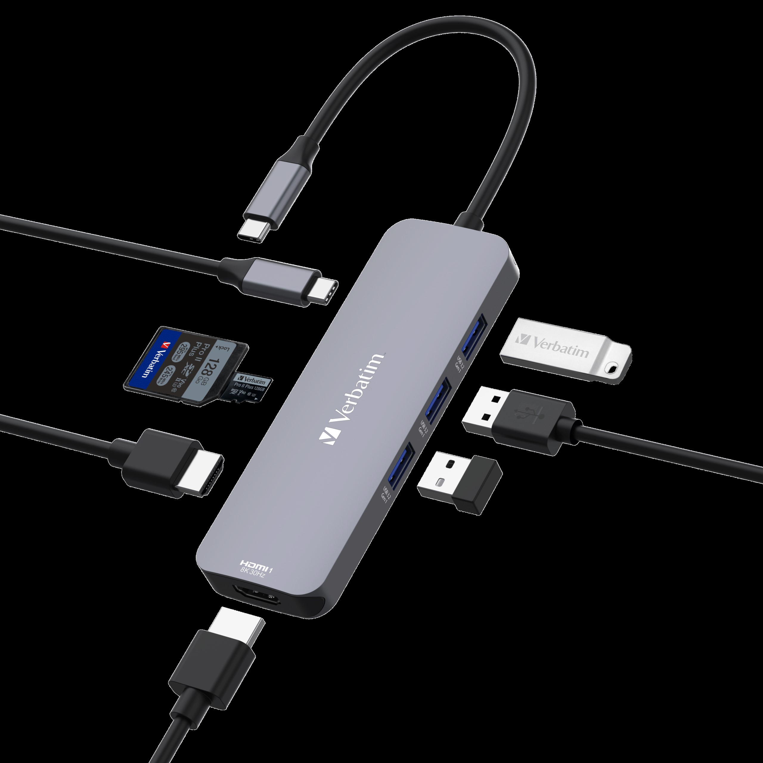 Verbatim USB-C Pro Multiport Hub 8 Ports, 2x