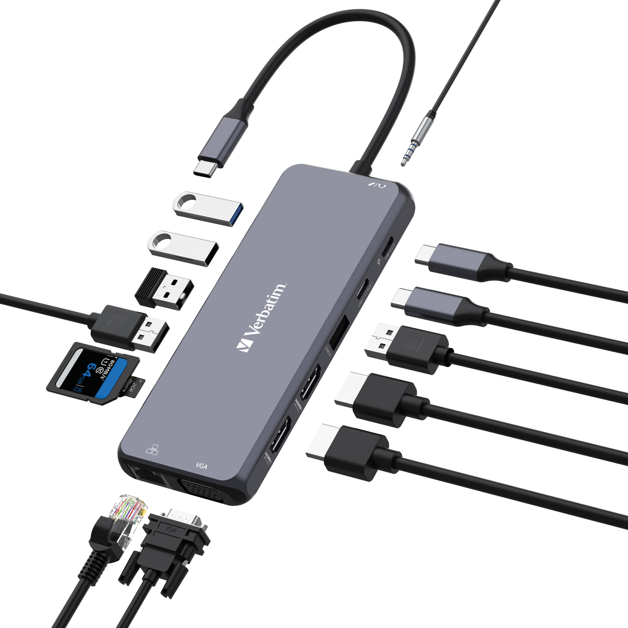 Verbatim USB-C Pro Multiport Hub 14 Ports, 2x