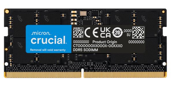 Crucial 16GB (1x16GB) DDR5 SODIMM 5600MHz CL46 Notebook Laptop Memory Tray Version ~replac