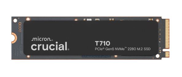 Crucial T710 1TB PCIe Gen5 NVMe 2280 SSD - 14900/13700 MB/s R/W 600TBW 2.2M IOPs 1.5M hrs 