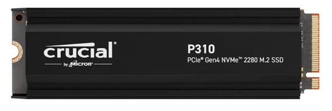 Crucial P310 2TB Gen4 2280 NVMe SSD w Heatsink 7100/6000 MB/s R/W 440TBW 1000K/1200K IOPS 