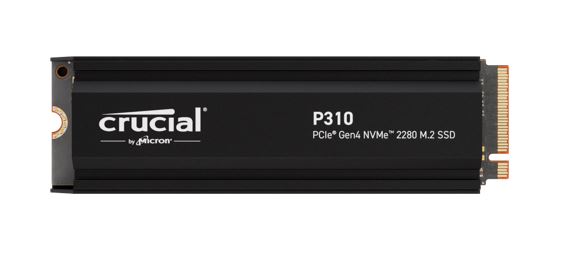 Crucial P310 4TB Gen4 2280 NVMe SSD Heatsink 7100/6000 MB/s R/W 800TBW 1000K/1000K IOPS 1.