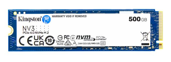 Kingston SNV3S NV3 500GB PCIe 4.0x4 NVMe M.2 2280 SSD 5000/3000MB/s compatible Notebook a