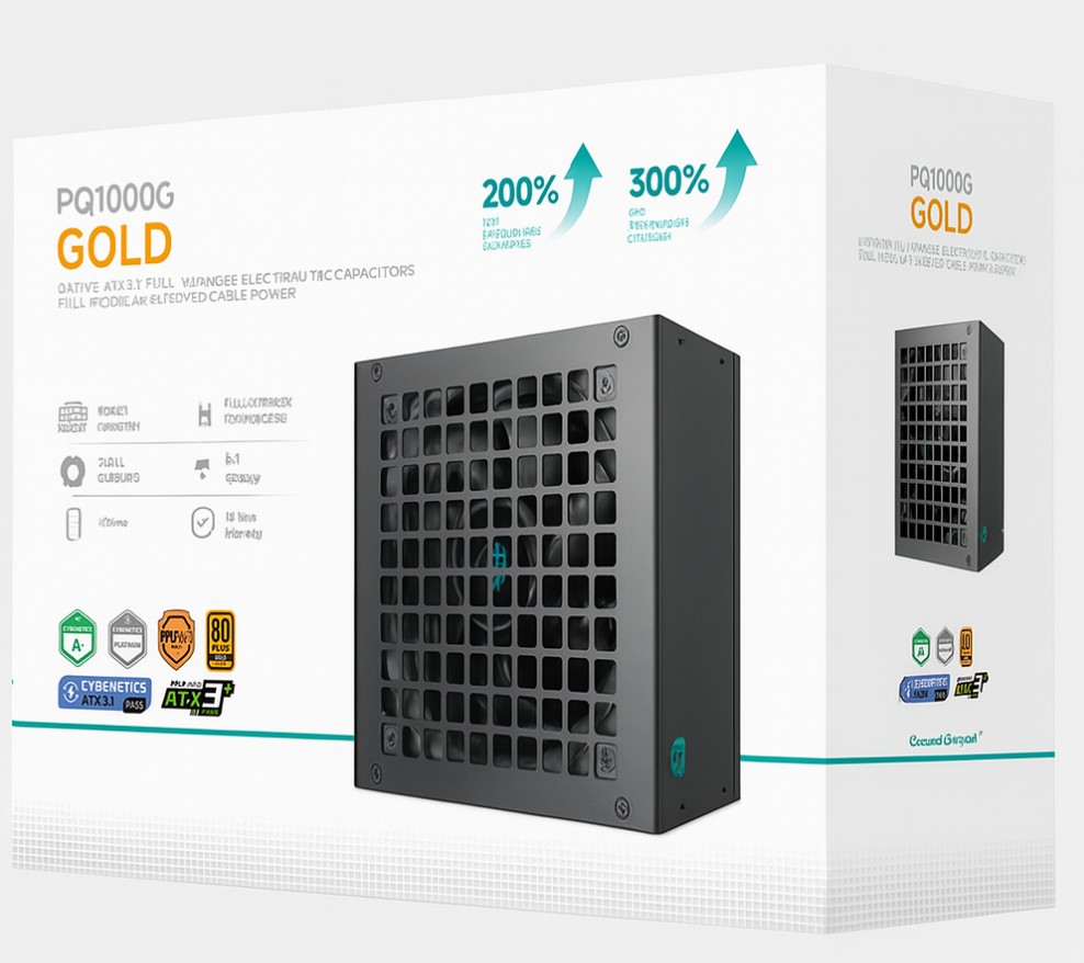 DeepCool PQ1000G 1000W Gamer Storm 80+ Gold/Cybenetics Fully Modular ATX Power Supply 120m