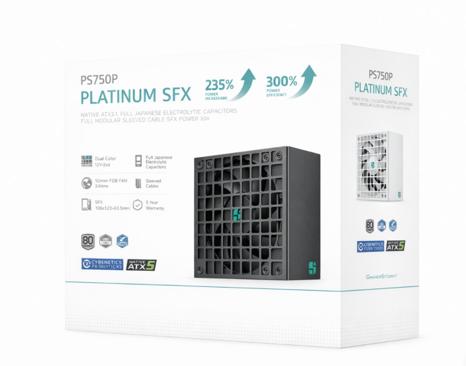 DeepCool PS750P 750W Gamer Storm SFX12V V4.1 & ATX12V V3.1M Full Japanese Electrolytic Cap