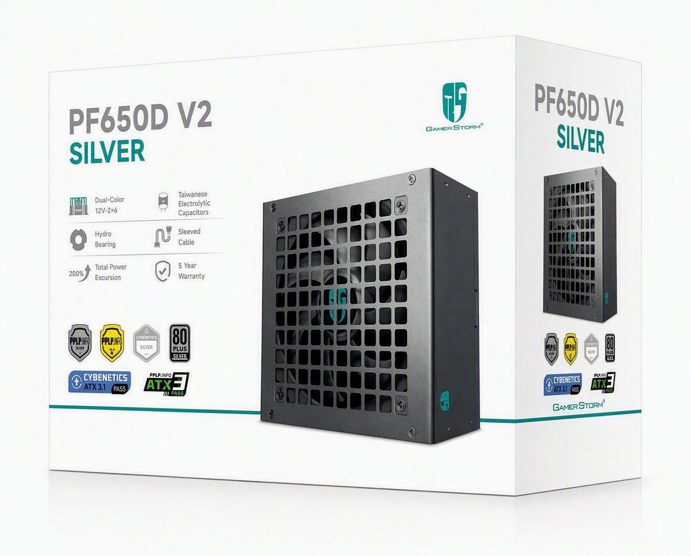 DeepCool PF650D V2 650W Gamer Storm 80+ Silver/Cybenetics Non-Modular ATX Power Supply