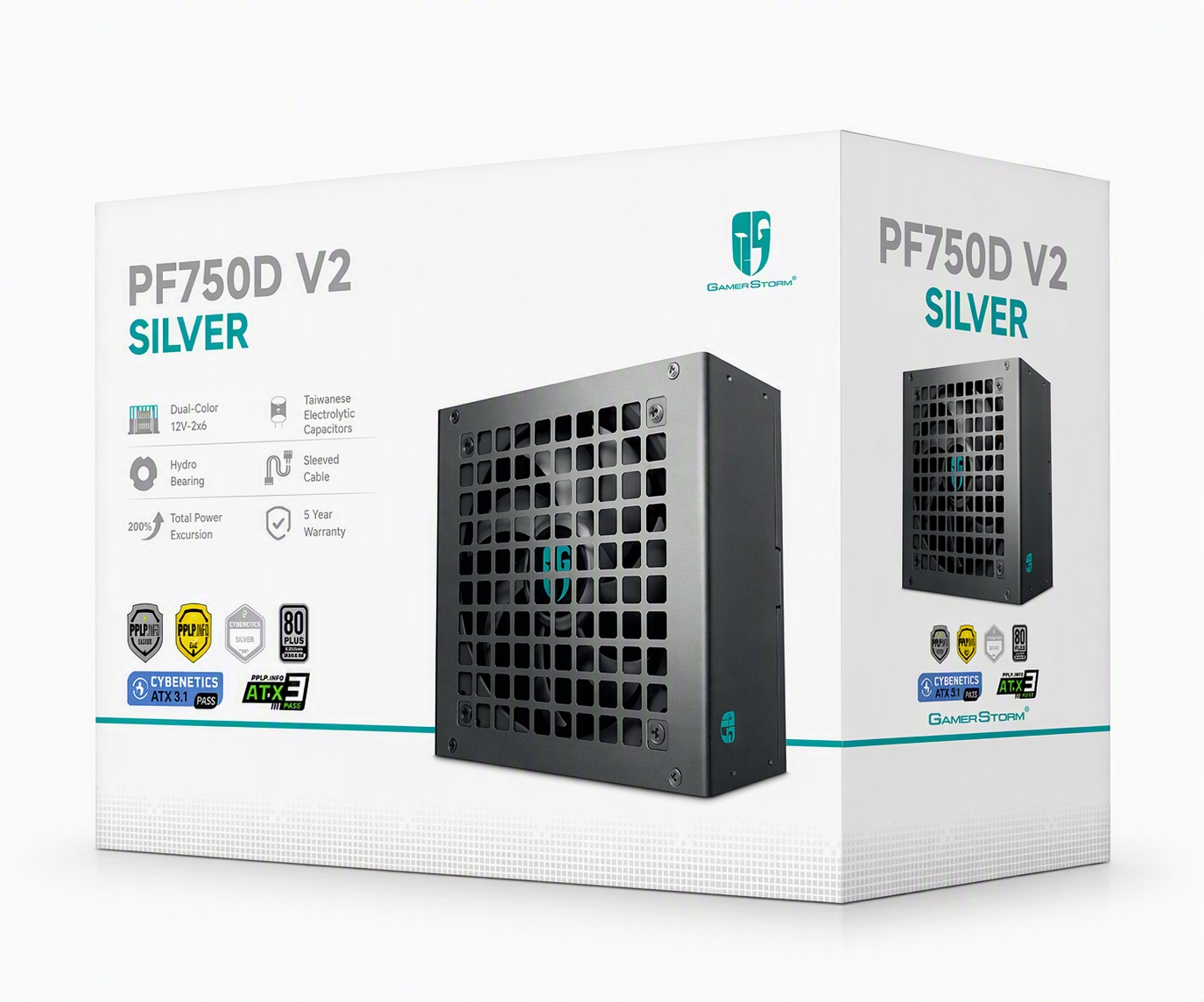 DeepCool PF750D V2 750W Gamer Storm 80+ Silver/Cybenetics Non-Modular ATX Power Supply