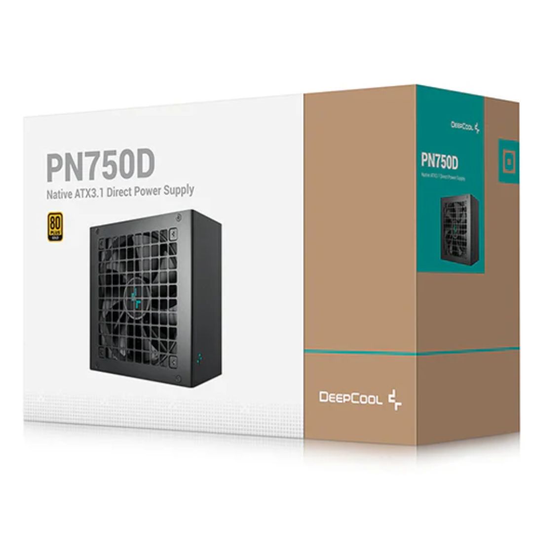 DeepCool PN750D 750W 80+ Gold Certified Non-Modular ATX Power Supply (Direct Cable)