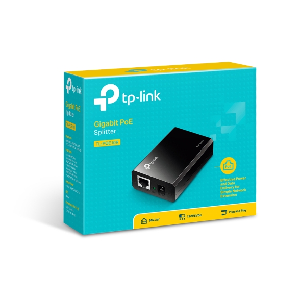 TP-Link POE10R Omada PoE Splitter 2xGbE Gigabit RJ45 Port Power Over Ethernet Adapter carr