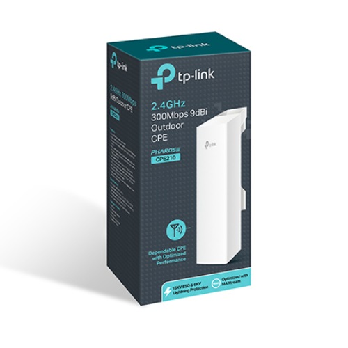 TP-Link CPE210 2.4GHz 300Mbps 9dBi Outdoor CPE Access Point 27dBm 5km Passive PoE MIMO ant