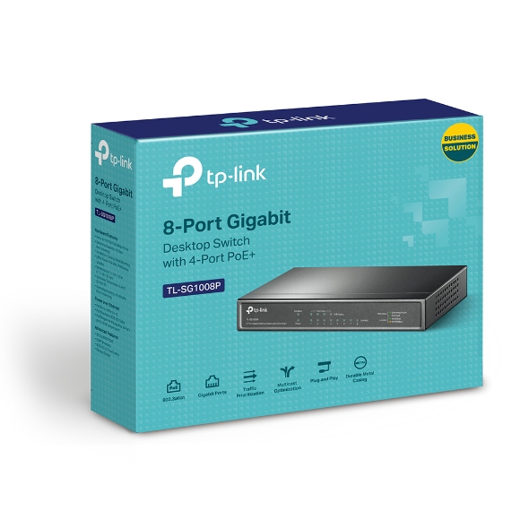 TP-Link TL-SG1008P 8-Port Gigabit Desktop Unmanaged Switch with 4-Port PoE 53W IEEE 802.3a