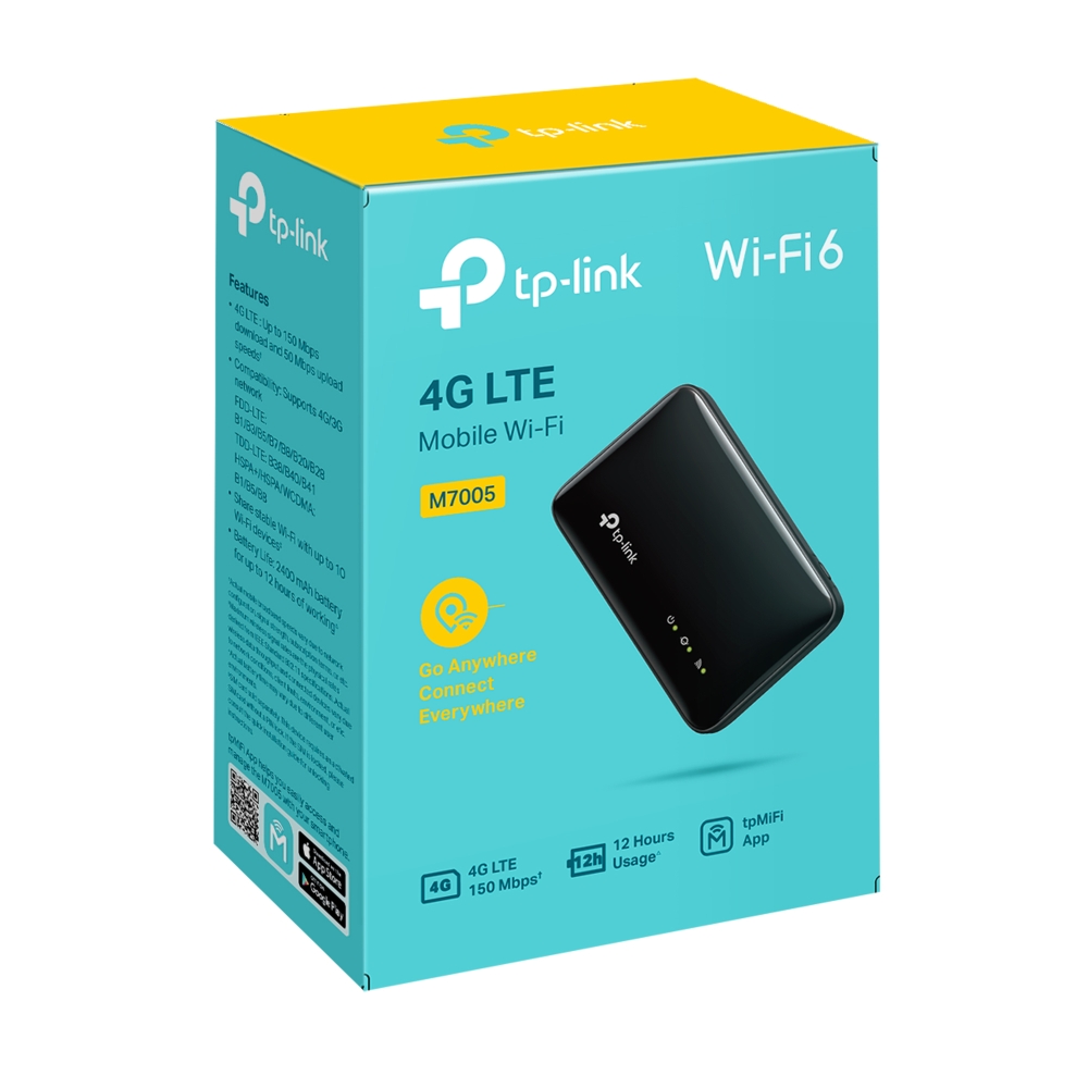 TP-Link M7005 4G LTE Mobile Wi-Fi Supported with up to 150 Mbps download and 50 Mbps uploa
