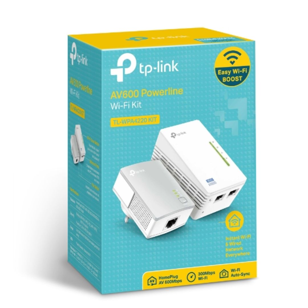 TP-Link TL-WPA4220 KIT 300Mbps AV600 Wi-Fi Powerline Extender Starter Kit 600Mbps HomePlug