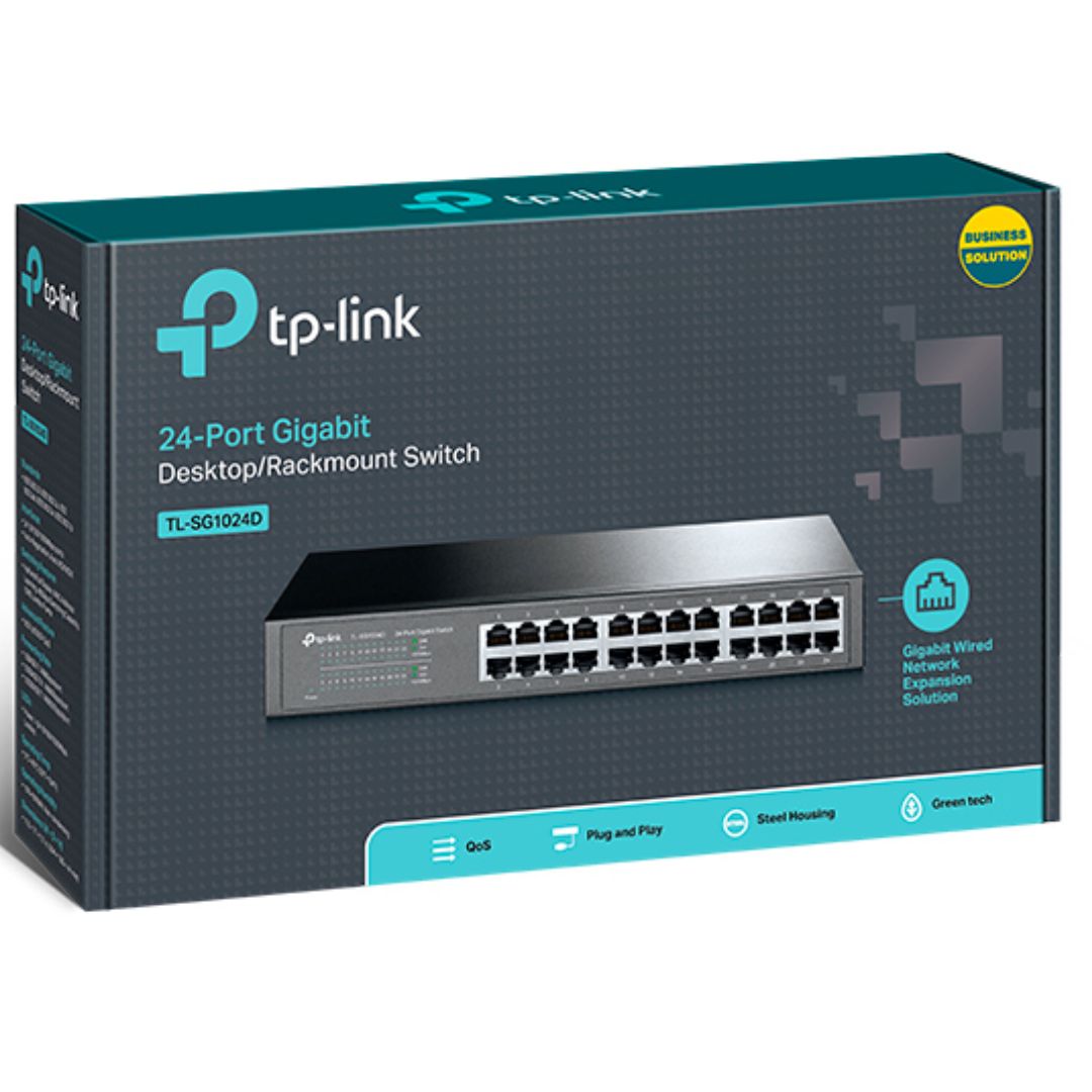 TP-Link TL-SG1024D 24-Port Gigabit Desktop/Rackmount Unmanaged Switch energy-efficient Sup