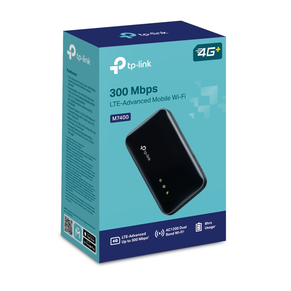 TP-Link M7400 300 Mbps LTE-Advanced Mobile Wi-Fi Supports up to 32 devices simu