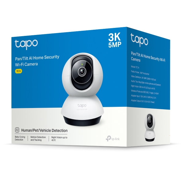 TP-Link TC74 Pan/Tilt AI Home Security Wi-Fi Camera