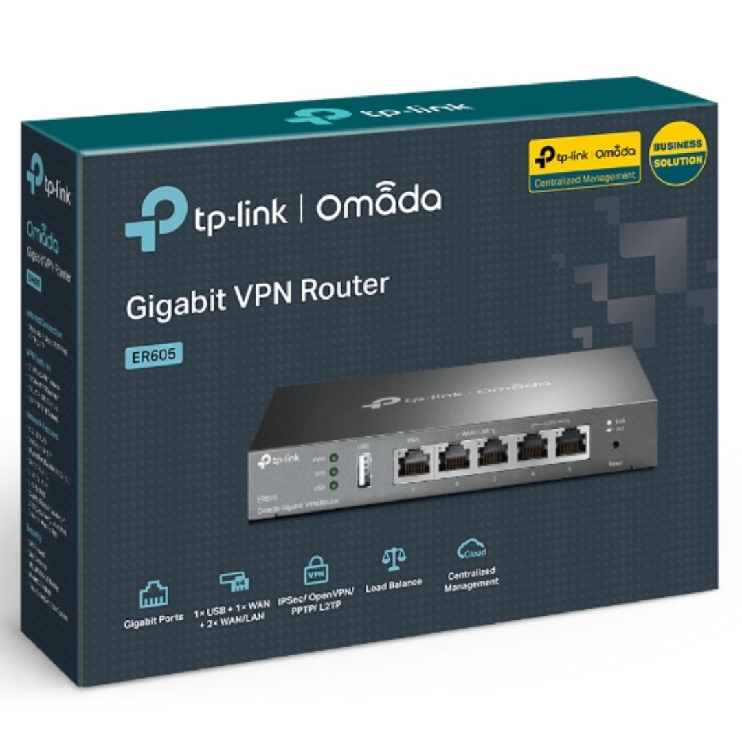 TP-Link TL-ER605 (TL-R605) SafeStream Gigabit Multi-WAN VPN Router PPPoE 1 WAN 3 Changeabl