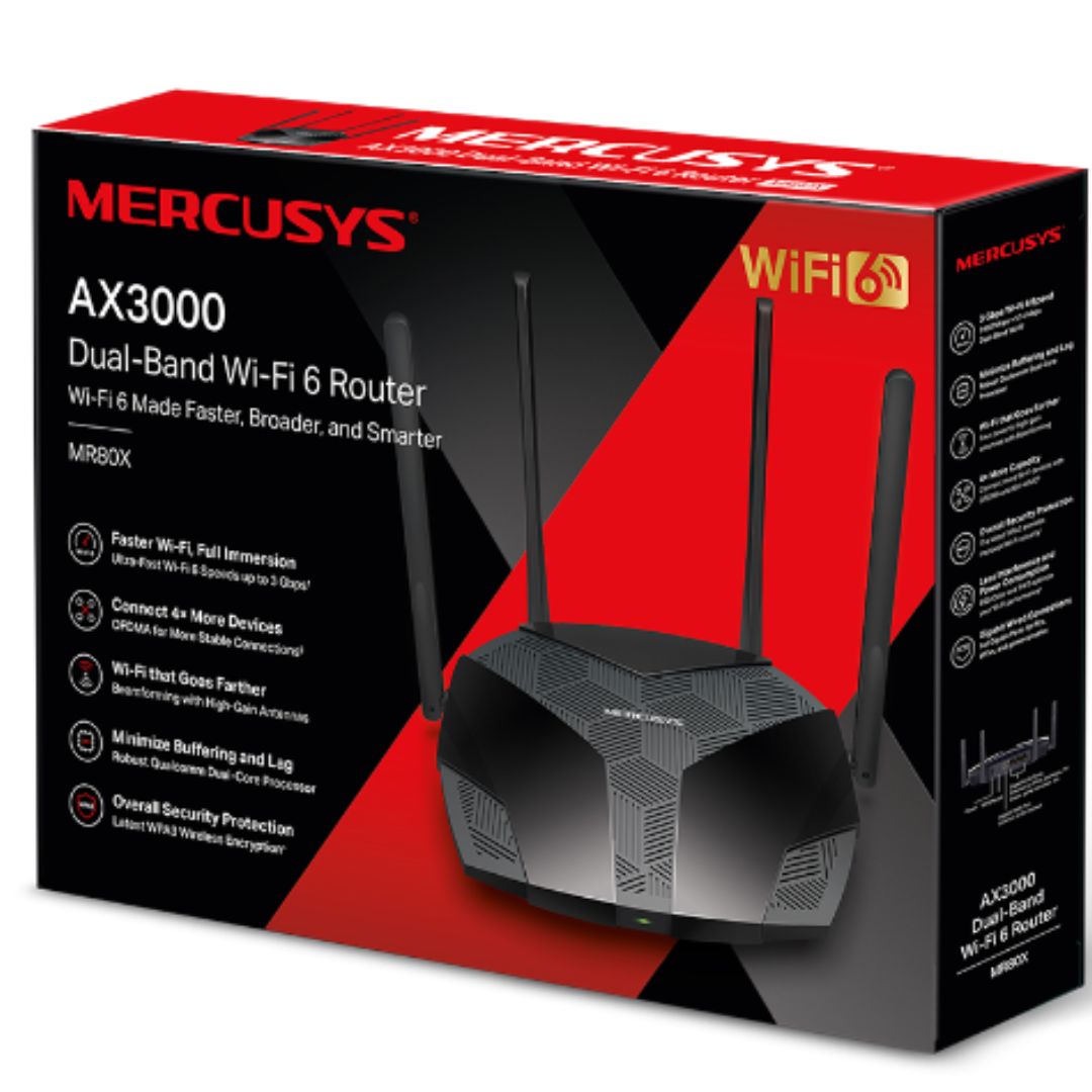 TP-Link Mercusys MR80X AX3000 Dual-Band Wi-Fi 6 Router