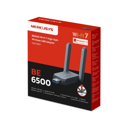 TP-Link Mercusys BE6500 Wi-Fi 7 High-Gain Wireless USB Adapter (MA37BEH)