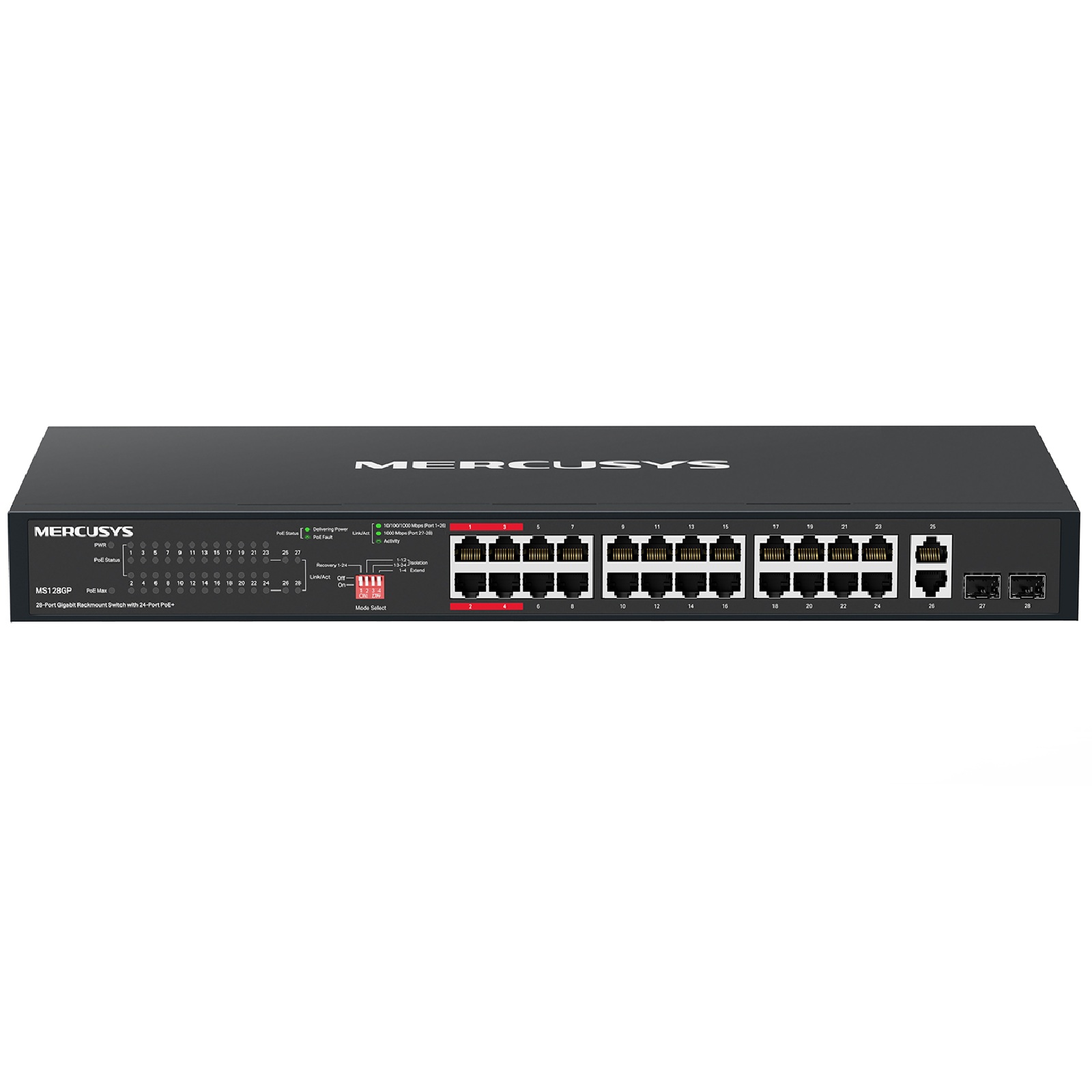 TP-Link Mercusys MS128GP 28-Port Gigabit Rackmount Switch with 24-Port PoE+