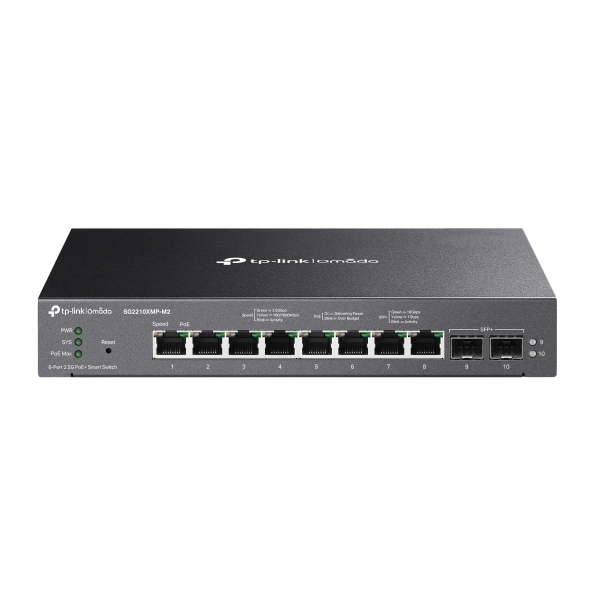 TP-Link SG2210XMP-M2 Omada 8-Port 2.5G + 2-Port 10GE SFP+ Smart Switch with 8-Port PoE+