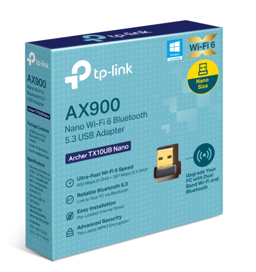 TP-Link Archer TX10UB Nano AX900 Nano Wi-Fi 6 Bluetooth 5.3 USB Adapter