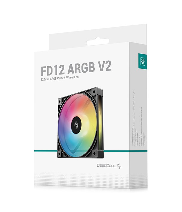 DeepCool FD12 ARGB V2 120mm Integral Blade Silent Ring Case Fans