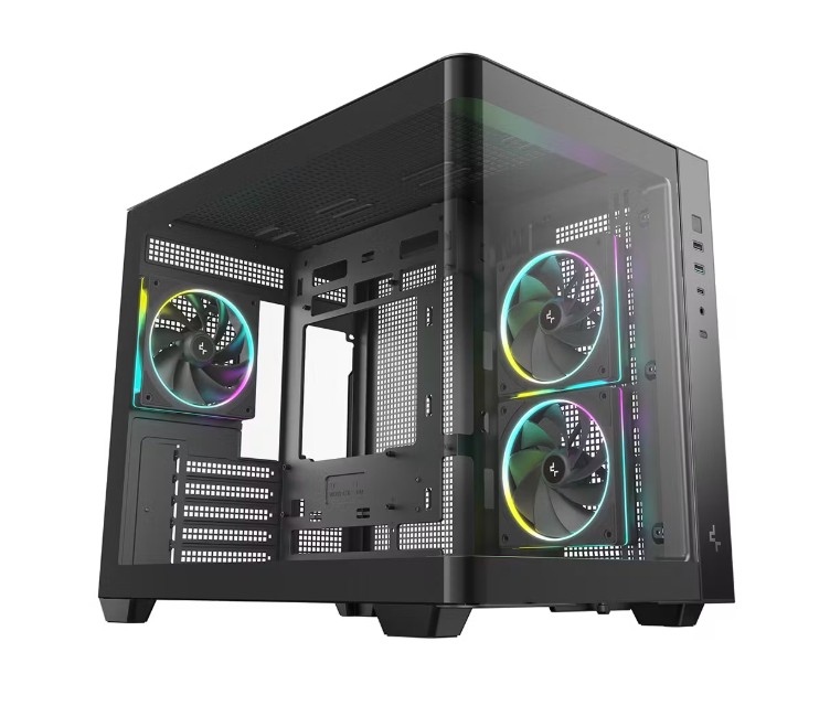 DeepCool CG330U 3F Panoramic Curved Glass Dual Chamber Micro-ATX Case
