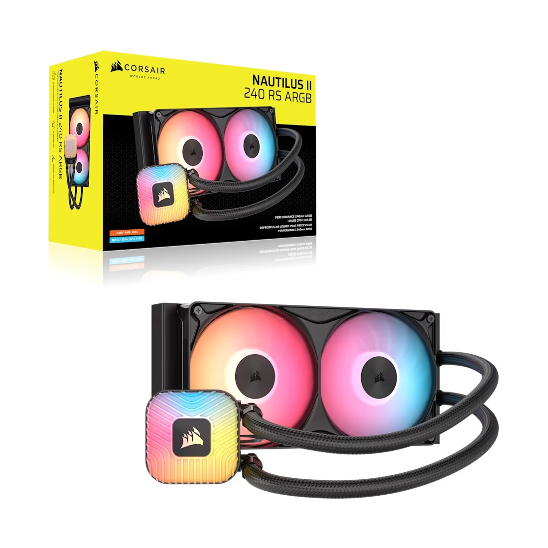 Corsair NAUTILUS II 240 RS ARGB Liquid CPU Cooler - Black, 240mm Radiator, FlowDrive 2S Pu