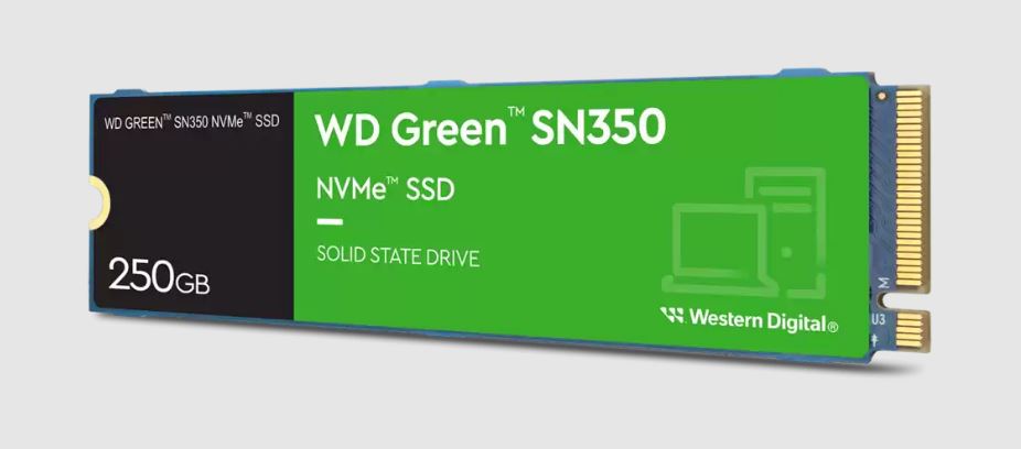 Western Digital WD Green SN350 250GB M.2 NVMe SSD PCIe 3.0x4 2400MB/s 1500MB/s R/W 300K/30
