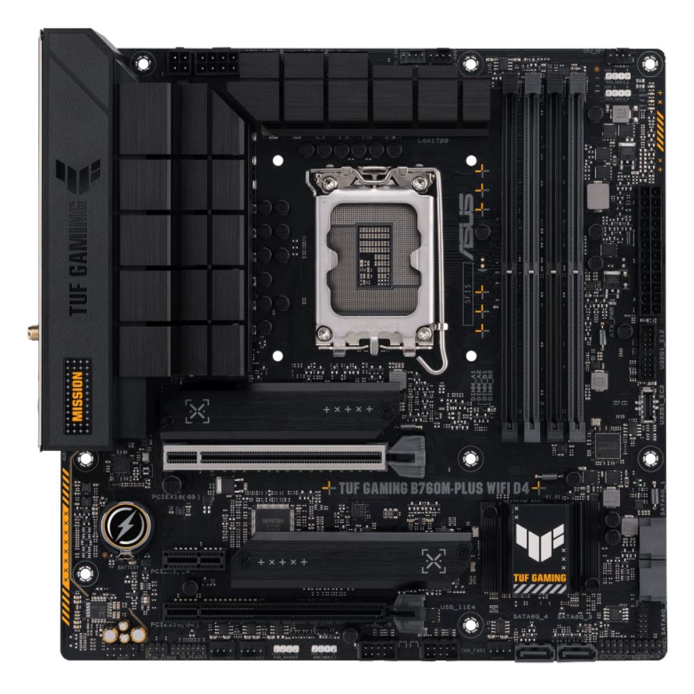 ASUS TUF GAMING B760M-PLUS WIFI II Intel LGA 1700 mATX Motherboard 192GB, DDR5, 1 x PCIe 5