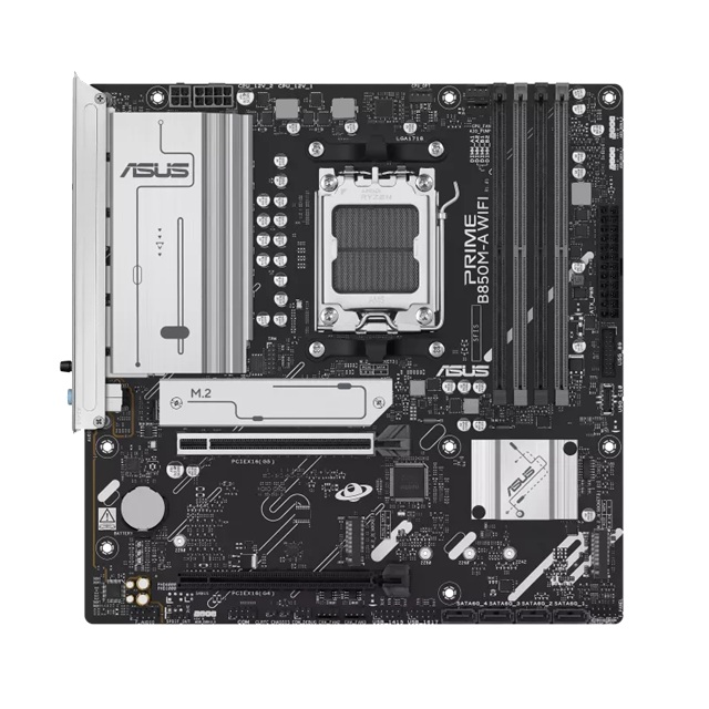 ASUS AMD PRIME B850M-A WIFI-CSM (AM5) mATX Motherboard, DDR5 256GB, 1x PCIe 5.0 x16, 3x M.