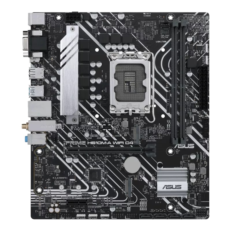 ASUS PRIME H610M-A WIFI D4-CSM mATX-Motherboard, LGA1700, DDR4 64GB, PCIe 4.0, 2× M.2, Wi-