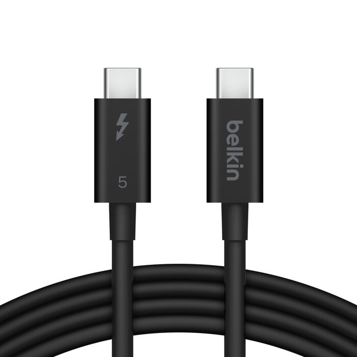 Belkin Connect Thunderbolt 5 USB-C to USB-C Cable (1M) - Black (INZ005fq1MBK), 5A/240W, 80